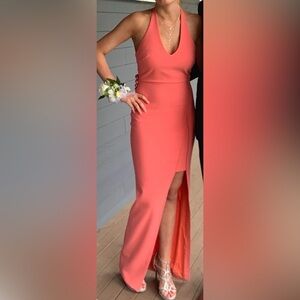 Likely Coral Strapless Maxi Dress